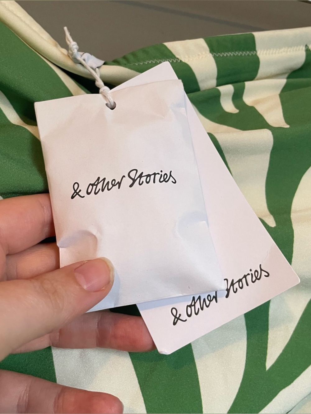 NWT & Other Stories Sz 12 Womens Green Leaf Strapless One-Piece Swimsuit Ret $98 - Picture 10 of 15